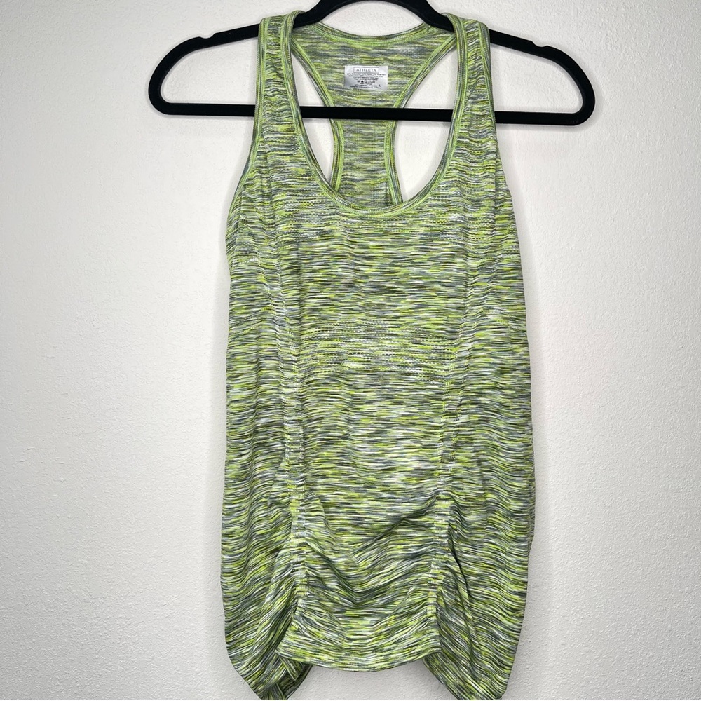Athleta Racerback Tank Top Space Dye Green Large